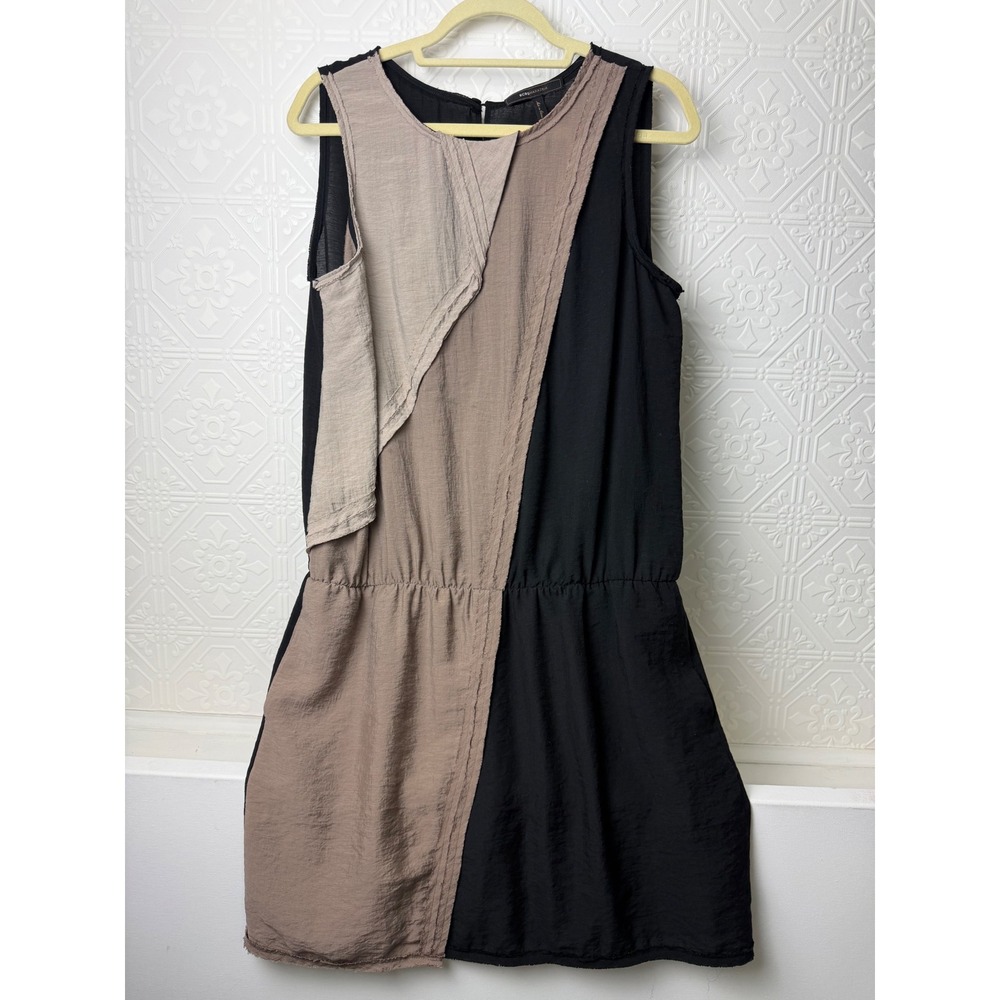 Boho Colorblock Dress Midi Medium Lagenlook Art to Wear Avant Garde Artsy Boho